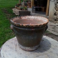 Стара керамична саксия,керамика, снимка 3 - Антикварни и старинни предмети - 22150503