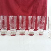 кристални чаши гравирани, снимка 1 - Антикварни и старинни предмети - 19802906