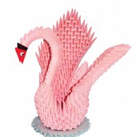 Комплект за изработване на модулно оригами Розов лебед, снимка 4 - Други - 19519381