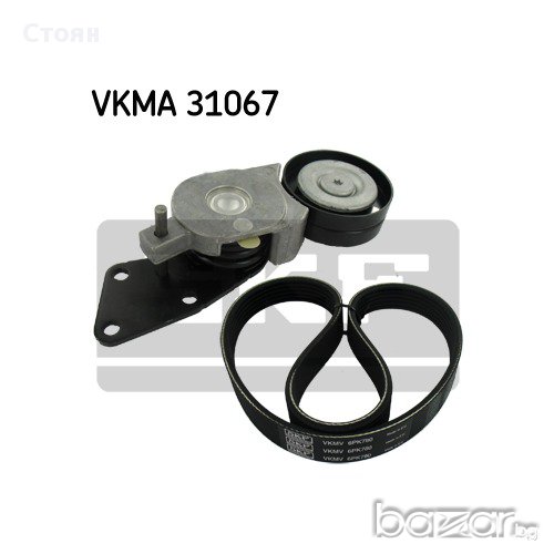 Чисто нов Комплект пистов ремък SKF с обтегач за VW POLO; SKODA FABIA, ROOMSTER; SEAT, снимка 1