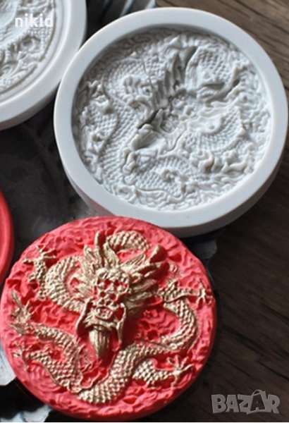 Китайски Дракон Змей Дантела силиконов молд калъп форма украса декорация торта глина шоколад, снимка 1