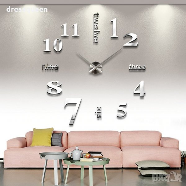 4215 Лепящи 3D часовник за стена, снимка 1