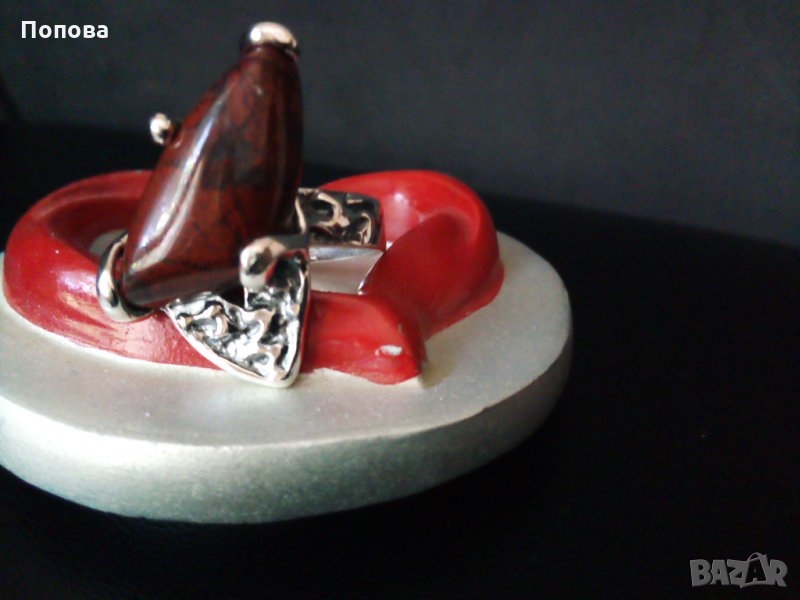 Уникални авторски  сребърни  пръстени с яспис, снимка 1