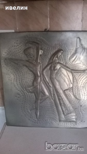 старо медно пано за декорация, снимка 1