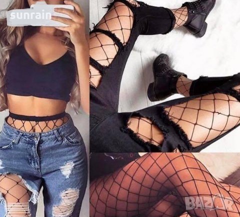 чорапогащник черна едра мрежа , снимка 1