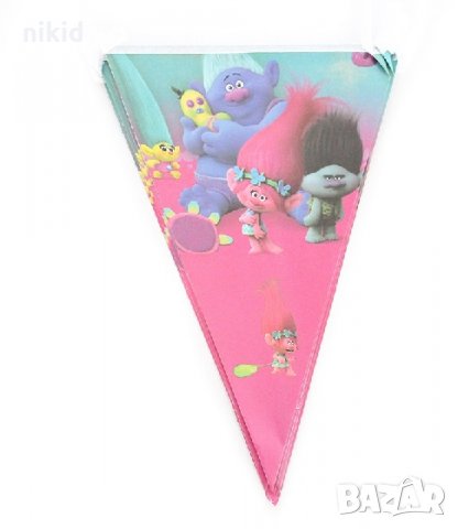 Тролчета Trolls 10 бр Парти Гирлянд Знаменца Флаг Банер