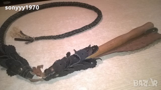 кожен камшик/бич-с дървена дръжка-внос франция-1.7м, снимка 5 - Колекции - 25590965