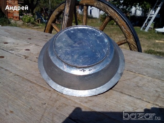 Бакърена,медна паница,чиния, снимка 4 - Антикварни и старинни предмети - 19333124
