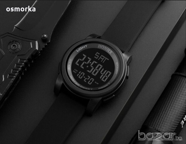 Honhx спортен часовник хронометър черен спорт фитнес туризъм, снимка 2 - Мъжки - 20594965