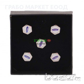 Комплект от 5бр. капачки за автомобилни вентили - Ford., снимка 1