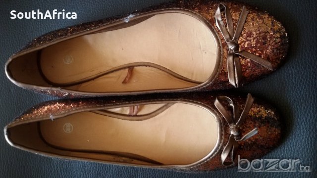 Брокатени кафеви балеринки-Нови!