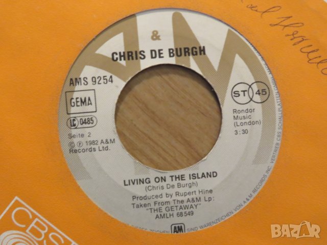 малка грамофонна плоча - Chris the Burgh - living of the island   изд.80те г.