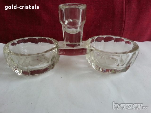 антикварна стъклена солница , снимка 1 - Антикварни и старинни предмети - 20243972