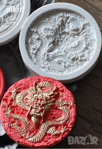Китайски Дракон Змей Дантела силиконов молд калъп форма украса декорация торта глина шоколад, снимка 1 - Форми - 23443959