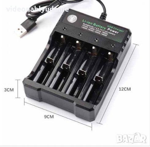 Мощно Зарядно за 10440,14500,16340,16650,14650,18350,18500,18650 Батерии с Автоматичен Стоп Контрол, снимка 4 - Батерии, зарядни - 26014888