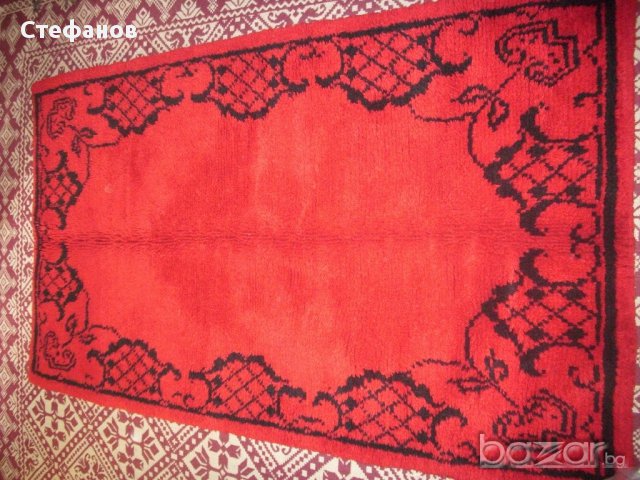 червен нов вълнен ръчно тъкан китеник, снимка 2 - Покривки за легло - 11616703
