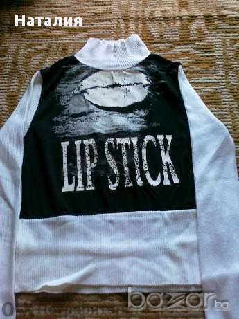 Блуза черно и бяло, снимка 1 - Блузи с дълъг ръкав и пуловери - 14320877