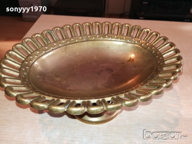 ретро колекция-фруктиера-мед/месинг-26х20х11см-внос швеицария, снимка 7 - Антикварни и старинни предмети - 20288109