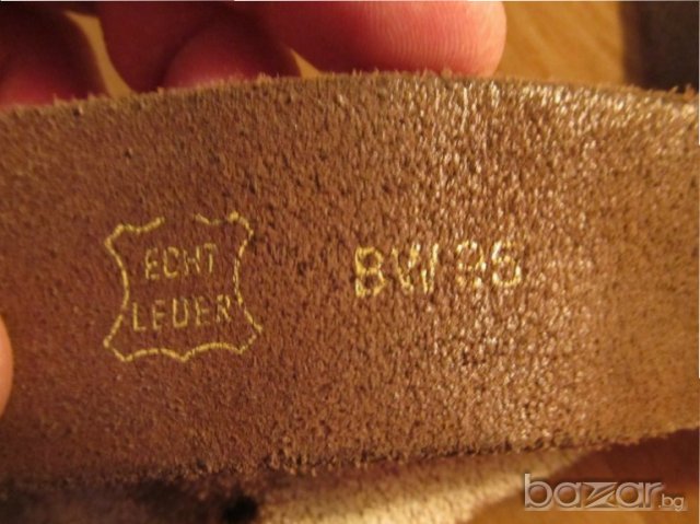 Солиден мъжки колан от дебела телешка кожа - бял - допълнително протъркана  и напукана, снимка 3 - Колани - 20321864