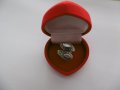 Сребърен дамски пръстен със седеф и марказити - сребро проба 925, снимка 1