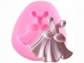 Малка приказна принцеска рокля силиконов молд форма декорация и украса торта фондан бисквитки, снимка 1 - Форми - 25914644