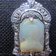 сребърен медальон със седеф, снимка 1 - Колиета, медальони, синджири - 17207527