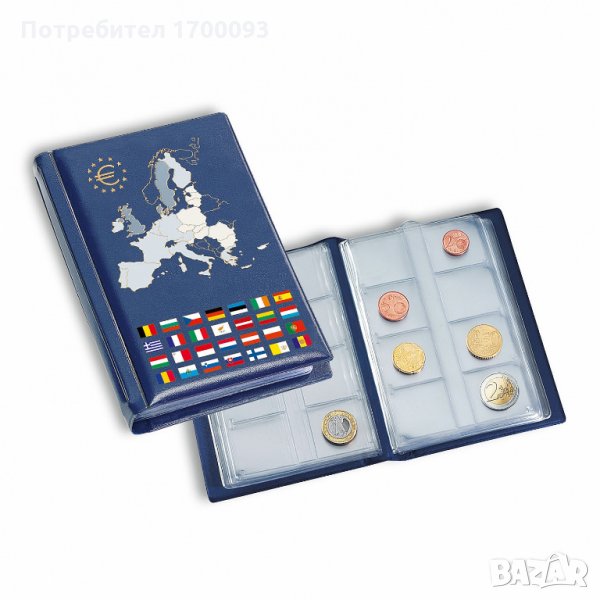 Класьори Numis Euro за 96 монети - Leuchtturm , снимка 1