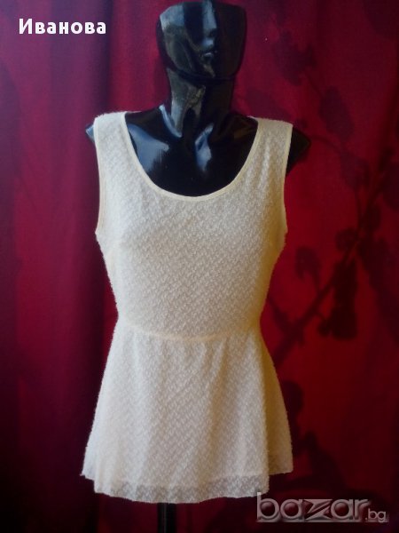 Официален кремав топ Л , снимка 1