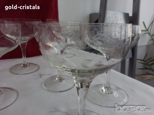 стъклени чаши гравирани, снимка 12 - Антикварни и старинни предмети - 19581310