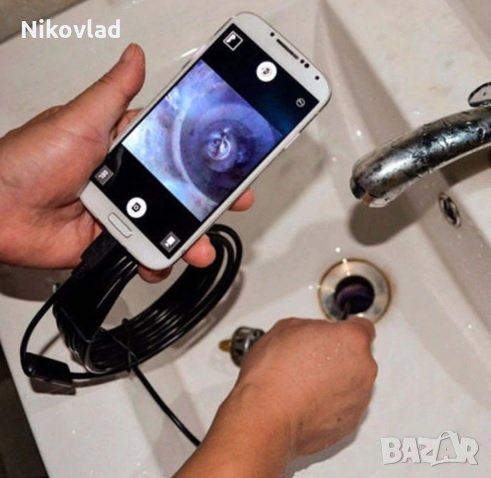 Ендоскоп водоустоѝчив 1м, 5.5 mm, 6 лед диода, снимка 2 - Друга електроника - 24086261