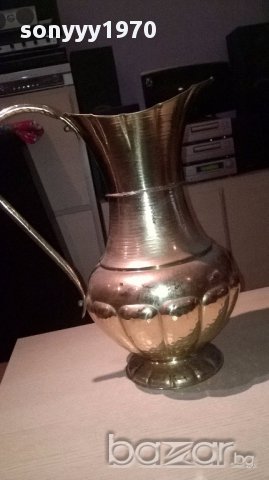 Огромна ретро кана-мед/месинг/бронз-50/41/30см-внос швеицария, снимка 13 - Антикварни и старинни предмети - 12833750