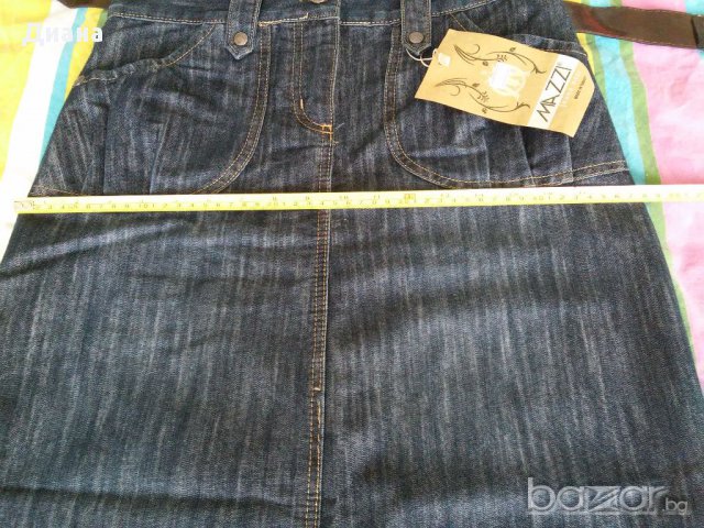 Дамска дънкова пола с колан, размер 38, снимка 6 - Поли - 18415685