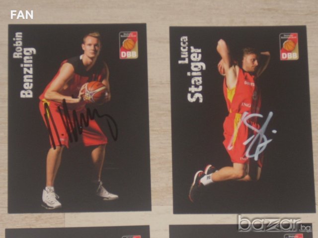 Картички с ОРИГИНАЛНИ автографи на баскетболисти от националния отбор на Германия, снимка 2 - Фен артикули - 21061556