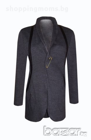 Жилетка за бременни и макси дами 0852 с кожена лента 