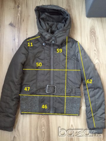 Дамско яке LEE COOPER оригинал, S, зелено, лъскаво, с качулка, с вата, щрик със СРЕБЪРНИ нишки, НОВО, снимка 2 - Якета - 12949407