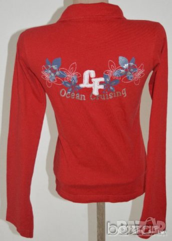 LandFort дамска червена блуза с апликации, снимка 2 - Блузи с дълъг ръкав и пуловери - 23438688