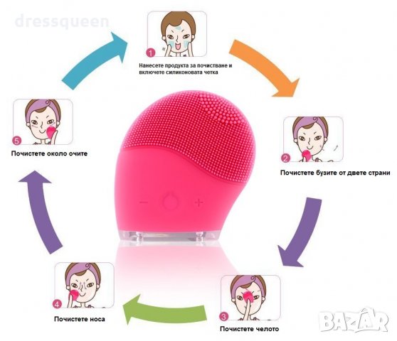 1680 Силиконова вибрираща ръкавица за почистване на лицето, снимка 5 - Козметика за лице - 24873418