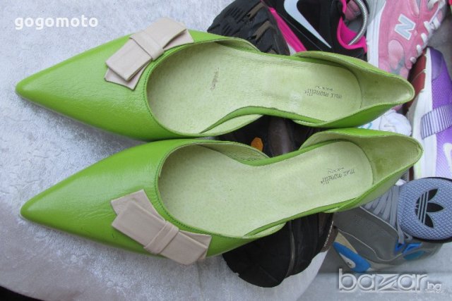 зелени дамски обувки MAX Monelli original,N- 38- 39,100% естествена кожа отвън и отвътре, снимка 15 - Дамски обувки на ток - 19283054