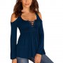 Нова дамска (женска) блуза с дълъг ръкав и презрамки, снимка 1 - Блузи с дълъг ръкав и пуловери - 16572658