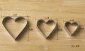 3 бр среден размер сърце сърца метални форми резец за сладки бисквитки бисквити мъфини фондан