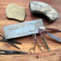 Стари занаятчийски брусове за заточване на ножове, ножици и др. инструменти, масат, точило, камък, снимка 1 - Колекции - 23135312
