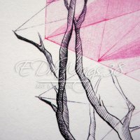 Рисунка Арт принт "Dear" / елен, сърце, любов, розово, снимка 5 - Картини - 20584163