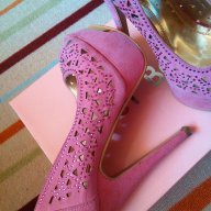 Обувки на висок ток- розови, снимка 3 - Дамски обувки на ток - 15000808