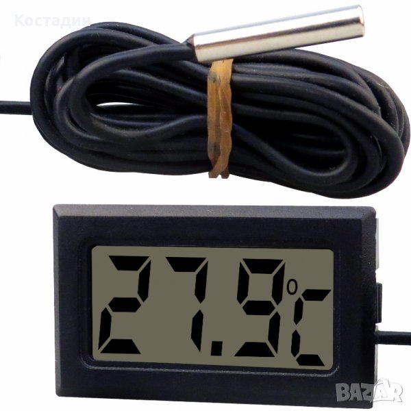 LCD Термометър за вграждане в автомобил -50 ~ + 110 ° C, снимка 1