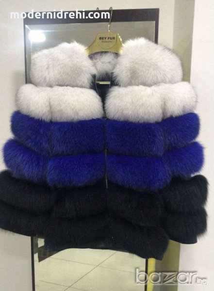 Дамска палто от лисица три цвята, снимка 1
