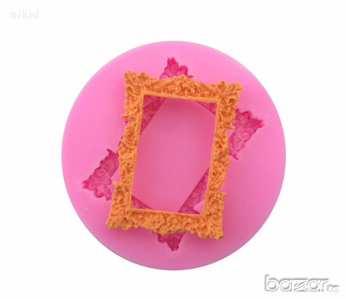 ретро фото рамка снимка правоъгълна декор торта украса силиконов молд форма отливка калъп, снимка 1