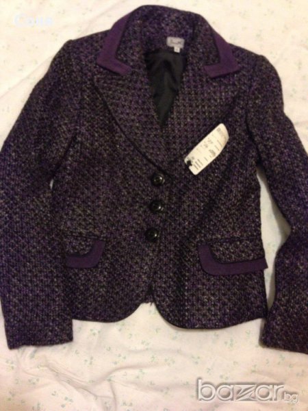 Вълнен Сиво - лилав дамски костюм, снимка 1