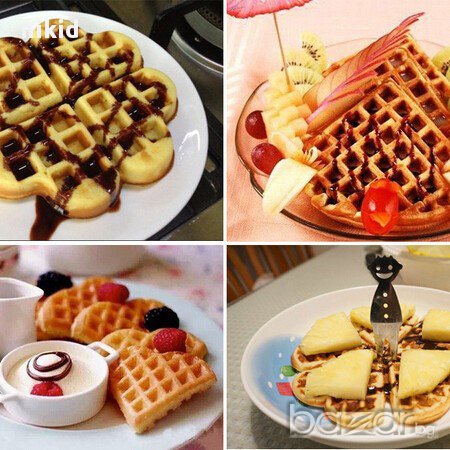 силиконова форма молд за направа на гофрети без уред вафлени кори, снимка 3 - Форми - 14784294