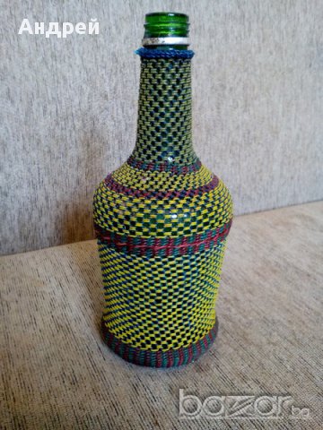 Старо плетено шише,бутилка, снимка 1 - Антикварни и старинни предмети - 17420855