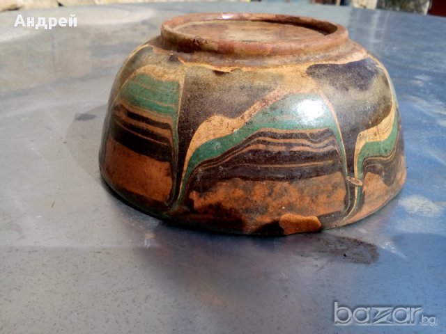 Старинна керамична паница, снимка 5 - Антикварни и старинни предмети - 17560766